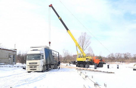 Metal Structures Brought to the Construction Site of Second Water Deferrization Station in Kuznetsk Metal Structures Brought to the Construction Site of Second Water Deferrization Station in Kuznetsk