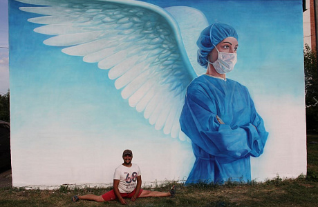 Penza Graffiti with Angel and Gratitude to Doctors Restored Penza Graffiti with Angel and Gratitude to Doctors Restored
