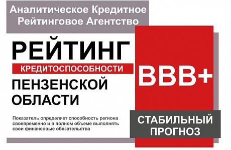 Penza region proved its credit solvency rating with a stable forecast